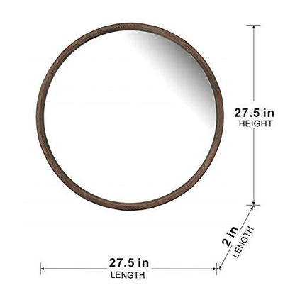 Round Wood Mirror