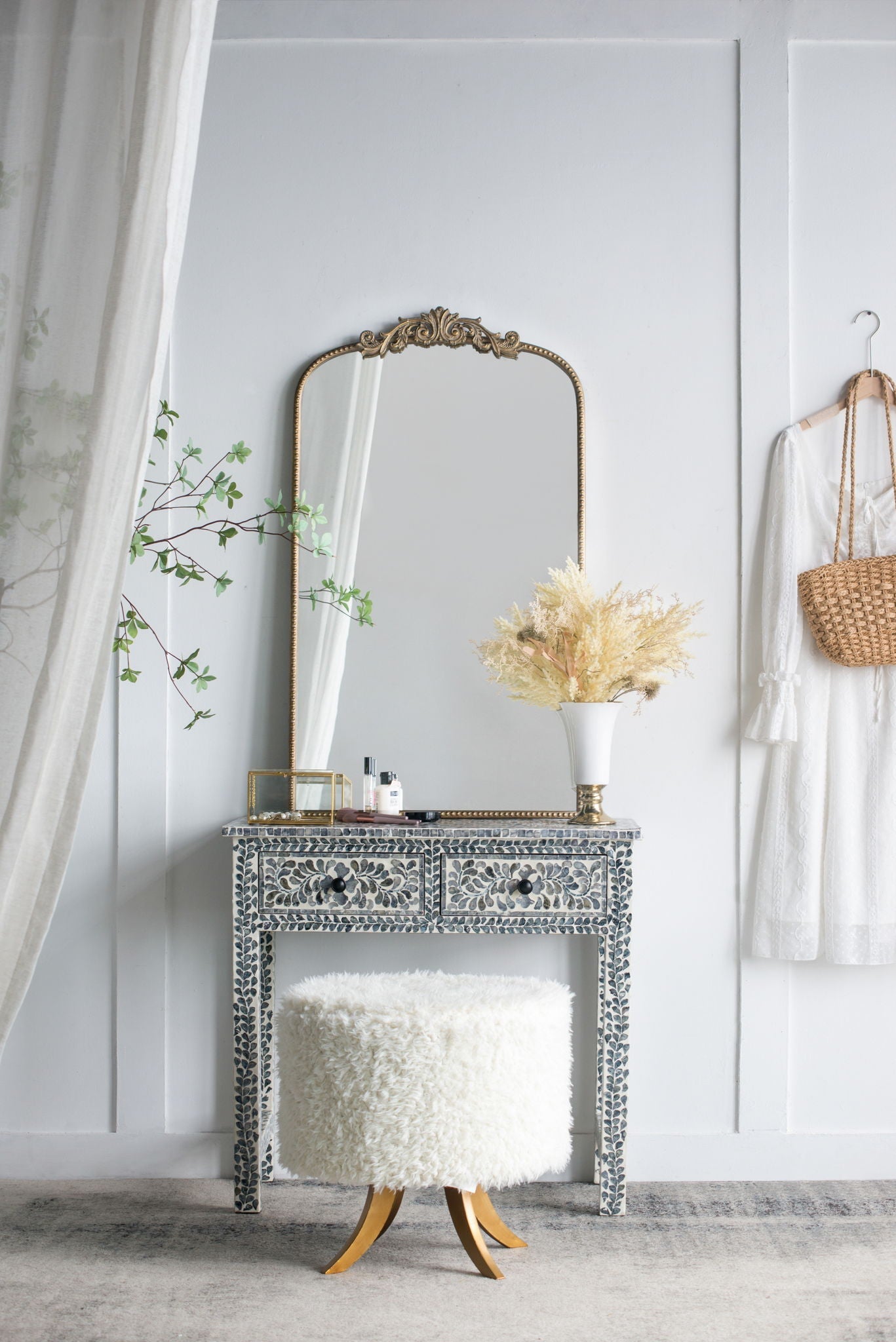 Baroque Inspired Arched Wall Mirror