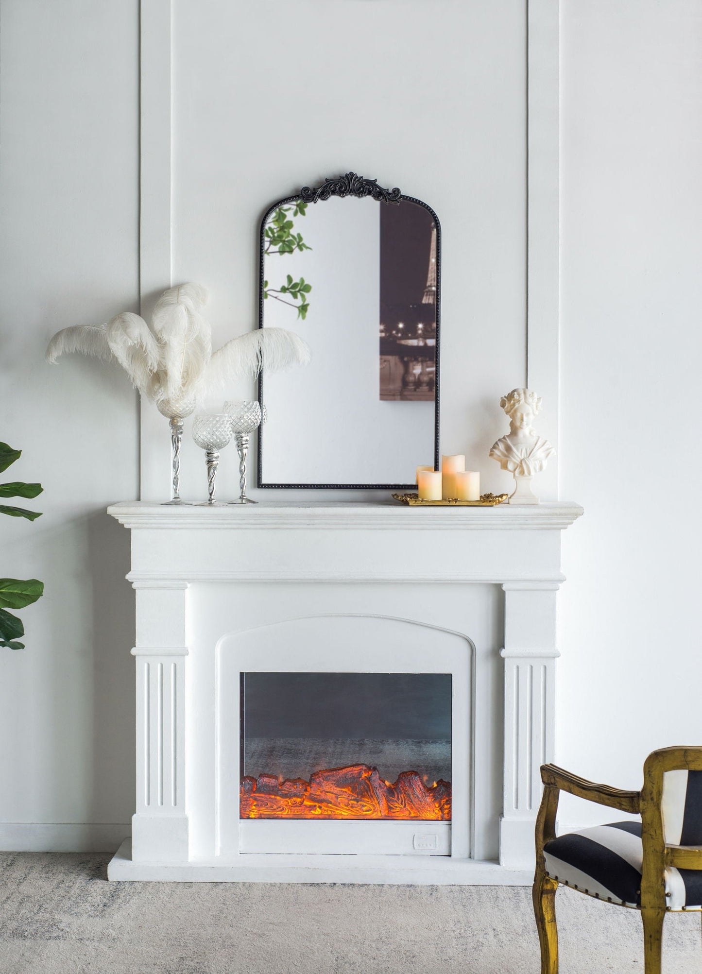 Baroque Inspired Arched Wall Mirror
