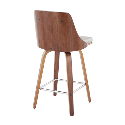 Gianna - Mid Century Modern Fixed Height Counter Stool (Set of 2)