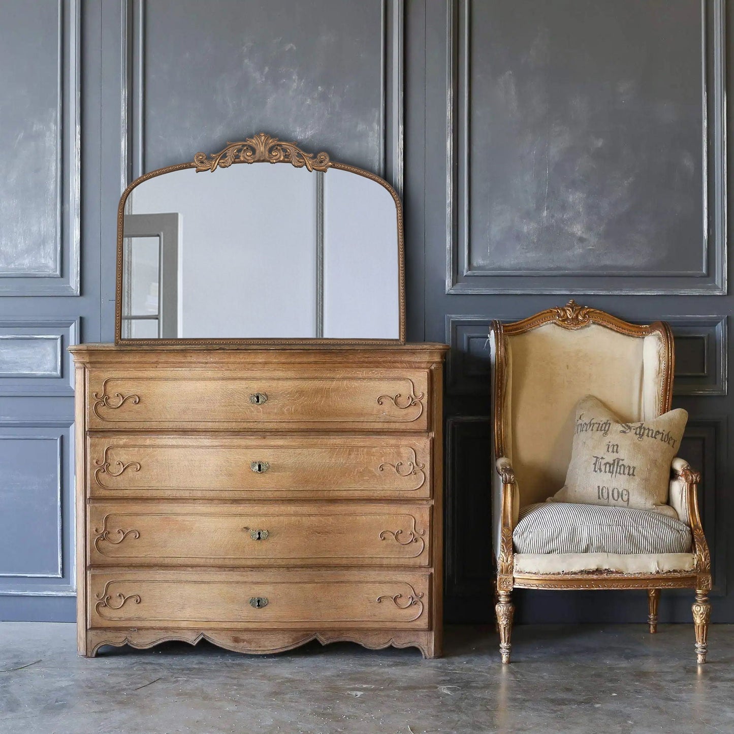 Baroque Inspired Arched Wall Mirror
