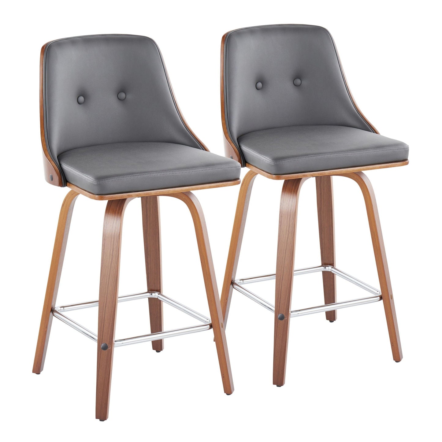 Gianna - Mid Century Modern Fixed Height Counter Stool (Set of 2)