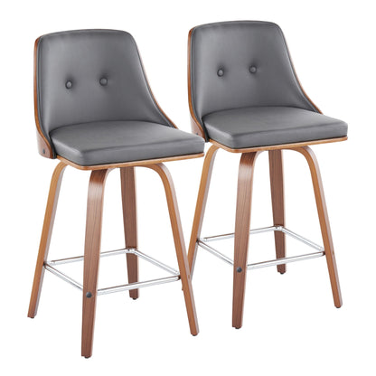 Gianna - Mid Century Modern Fixed Height Counter Stool (Set of 2)